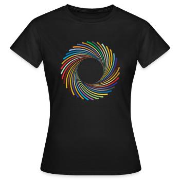 Camera aperture abstract - Women's T-Shirt - black - Front - AI Model Female 172 dark (172cm)