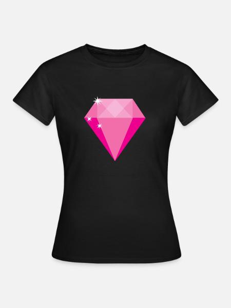 Rosa Diamant - Frauen T-Shirt - Schwarz