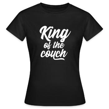 King of the couch white - T-shirt Femme - noir - Devant - AI Model Female 172 dark (172cm)