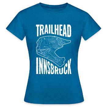 Mountain Bike T-Shirt Trailhead Innsbruck - Women's T-Shirt - antique blue sapphire heather - Front - AI Model Female 172 dark (172cm)