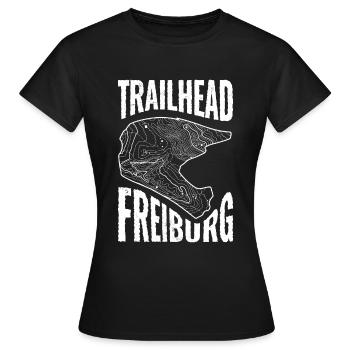 Mountain Bike Shirt Trailhead Freiburg - Women's T-Shirt - black - Front - AI Model Female 172 dark (172cm)