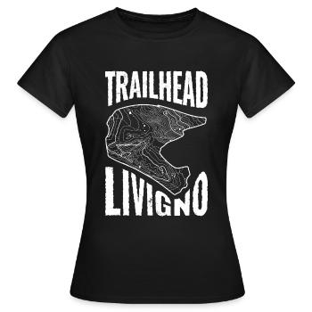 Mountain Bike T-Shirt Trailhead Livigno Italy - Women's T-Shirt - black - Front - AI Model Female 172 dark (172cm)