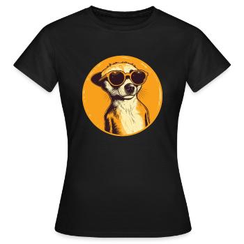 Meerkat with sunglasses, Suricate, Suntight - Women's T-Shirt - black - Front - AI Model Female 172 dark (172cm)