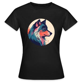 Wolf, Wild Dog, Grey Wolf, Canis lupus - Women's T-Shirt - black - Front - AI Model Female 172 dark (172cm)