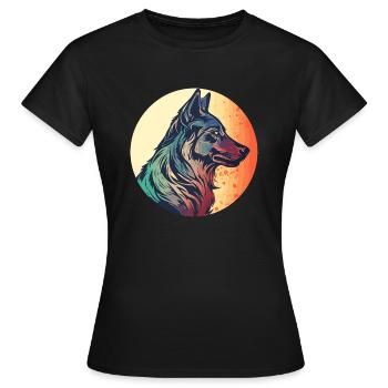 Wolf, Wild Dog, Grey Wolf, Canis lupus - Women's T-Shirt - black - Front - AI Model Female 172 dark (172cm)