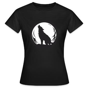 Wolf, Wild Dog, Grey Wolf, Canis lupus - Women's T-Shirt - black - Front - AI Model Female 172 dark (172cm)