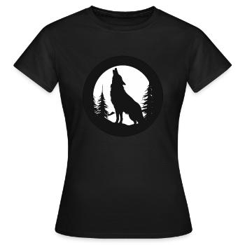 Wolf, Wild Dog, Grey Wolf, Canis lupus - Women's T-Shirt - black - Front - AI Model Female 172 dark (172cm)