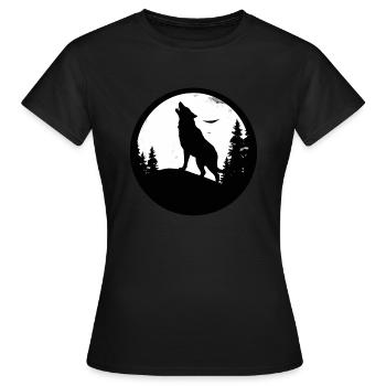 Wolf, Wild Dog, Grey Wolf, Canis lupus - Women's T-Shirt - black - Front - AI Model Female 172 dark (172cm)