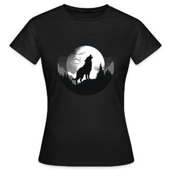 Wolf, Wild Dog, Grey Wolf, Canis lupus - Women's T-Shirt - black - Front - AI Model Female 172 dark (172cm)