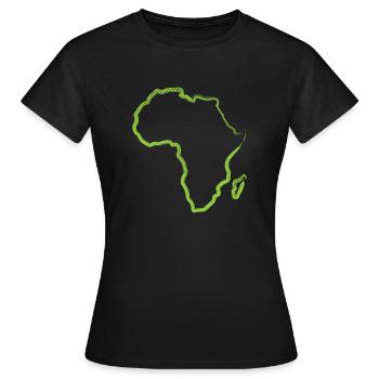 Grün Afrika Geschenkidee Umriss Karte afrikanisch - Frauen T-Shirt - Schwarz - Vorne - AI Model Female 172 dark (172cm)