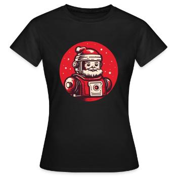Robo-Santa: Festlicher Android - Frauen T-Shirt - Schwarz - Vorne - AI Model Female 172 dark (172cm)