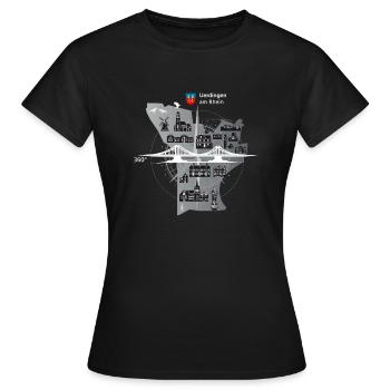 Uerdingen am Rhein 360° - Frauen T-Shirt - Schwarz - Vorne - AI Model Female 172 dark (172cm)