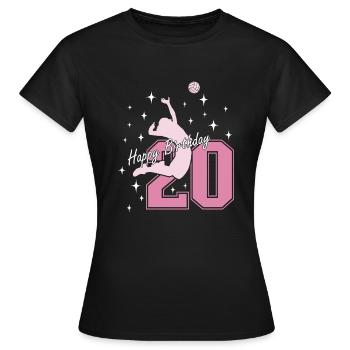 20. Geburtstag Volleyball Volleyballspielerin - Frauen T-Shirt - Schwarz - Vorne - AI Model Female 172 dark (172cm)