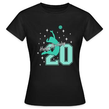 20. Geburtstag Volleyball Volleyballspielerin - Frauen T-Shirt - Schwarz - Vorne - AI Model Female 172 dark (172cm)