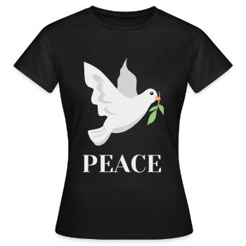 Peace Dove of Peace - Women's T-Shirt - black - Front - AI Model Female 172 dark (172cm)