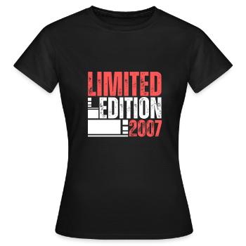 Limited Edition 2007 18. Geburtstag Geschenk - Frauen T-Shirt - Schwarz - Vorne - AI Model Female 172 dark (172cm)