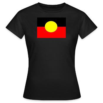 T-shirt drapeau autochtone - T-shirt Femme - noir - Devant - AI Model Female 172 dark (172cm)
