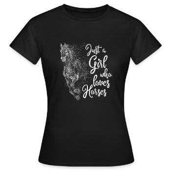 Les chevaux aiment les cadeaux fille - T-shirt Femme - noir - Devant - AI Model Female 172 dark (172cm)