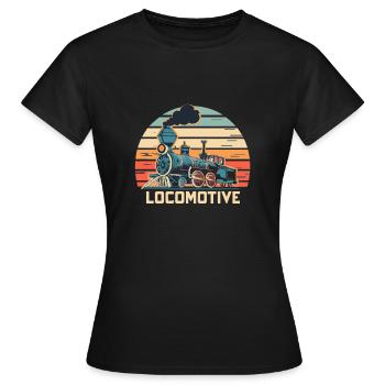 Lokomotive - Frauen T-Shirt - Schwarz - Vorne - AI Model Female 172 dark (172cm)