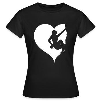 Klettern Bouldern Sportklettern Freiklettern Damen - Frauen T-Shirt - Schwarz - Vorne - AI Model Female 172 dark (172cm)