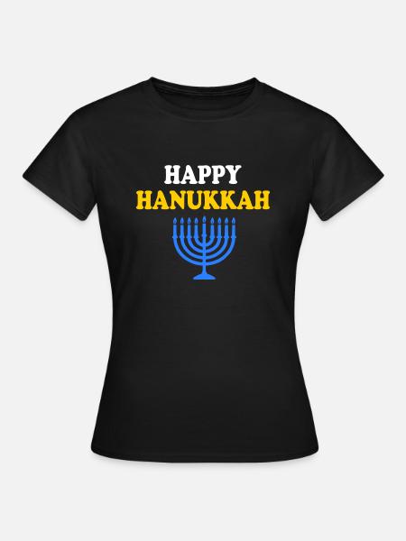 HAPPY HANUKKAH - Frauen T-Shirt - Schwarz