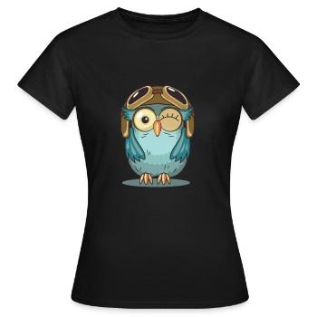 Flieger - Frauen T-Shirt - Schwarz - Vorne - AI Model Female 172 dark (172cm)