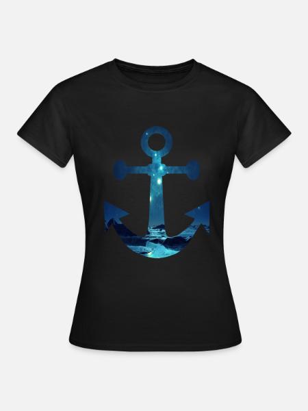 Nordpol Anker - Frauen T-Shirt - Schwarz