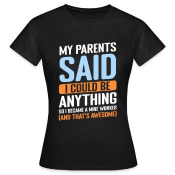 Miners underground treasures - Women's T-Shirt - black - Front - AI Model Female 172 dark (172cm)