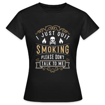 Interdiction de fumer des cigarettes Ne fumez pas de dépendance - T-shirt Femme - noir - Devant - AI Model Female 172 dark (172cm)