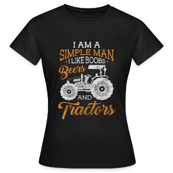 Tracteur Farm Tracteur Vie à la campagne - T-shirt Femme - noir - Devant - AI Model Female 172 dark (172cm)