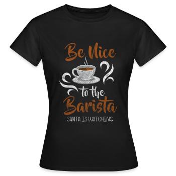 Barista portafilter latte macchiato morning grouch - T-shirt Femme - noir - Devant - AI Model Female 172 dark (172cm)