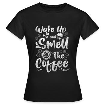 Kaffeeliebhaber Frühstück Kaffeebohne Coffeeshop - Frauen T-Shirt - Schwarz - Vorne - AI Model Female 172 dark (172cm)