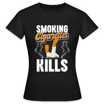 Smoking Gentleman No Smoking Santé - T-shirt Femme - noir - Devant - AI Model Female 172 dark (172cm)