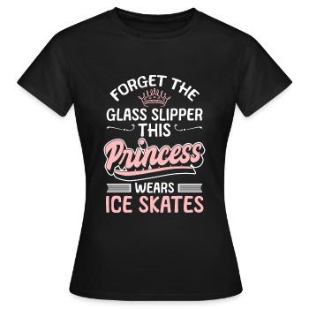 Patinage sur glace Sports de glace Patinoire - T-shirt Femme - noir - Devant - AI Model Female 172 dark (172cm)