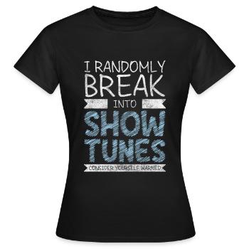 Actrice, Scène, Pièce De Théâtre, Comédie Musicale - T-shirt Femme - noir - Devant - AI Model Female 172 dark (172cm)
