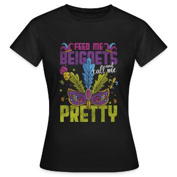 Parade Maske Bunt Perlen - Frauen T-Shirt - Schwarz - Vorne - AI Model Female 172 dark (172cm)