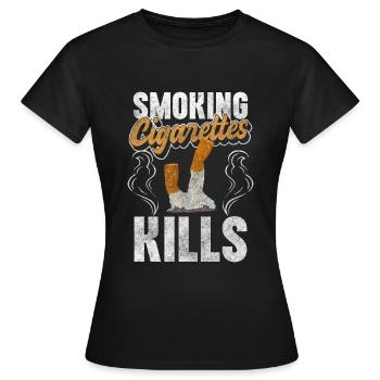Fumeurs Fumeurs Interdiction de fumer Consommation - T-shirt Femme - noir - Devant - AI Model Female 172 dark (172cm)