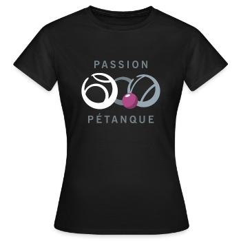 Passion Pétanque - cooles Design - Frauen T-Shirt - Schwarz - Vorne - AI Model Female 172 dark (172cm)
