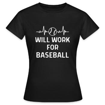 Baseball Spieler Baseball Sprüche Geschenk - Frauen T-Shirt - Schwarz - Vorne - AI Model Female 172 dark (172cm)