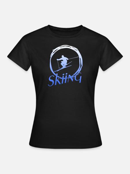 Skiing - Frauen T-Shirt - Schwarz
