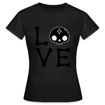 Love Emo Music Skull et Bones Metalcore - T-shirt Femme - noir - Devant - AI Model Female 172 dark (172cm)