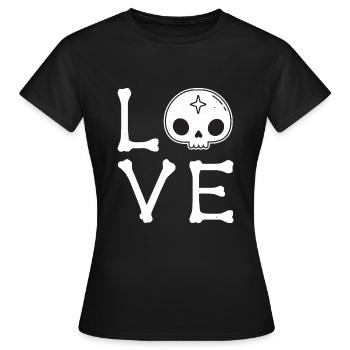 Love Emo Music Skull et Bones Metalcore - T-shirt Femme - noir - Devant - AI Model Female 172 dark (172cm)