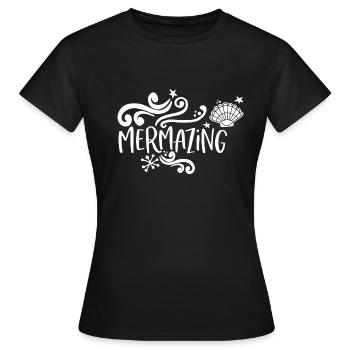 Sirène sirène - T-shirt Femme - noir - Devant - AI Model Female 172 dark (172cm)