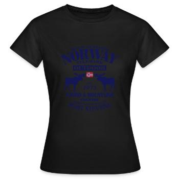 Moose - Telemark Norway - Frauen T-Shirt - Schwarz - Vorne - AI Model Female 172 dark (172cm)