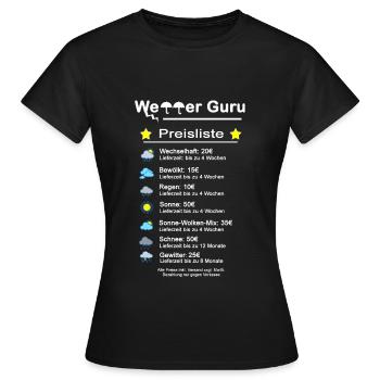 Météo Gourou Liste de prix Météo - T-shirt Femme - noir - Devant - AI Model Female 172 dark (172cm)