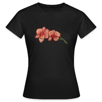 Rosa Orchidee - Frauen T-Shirt - Schwarz - Vorne - AI Model Female 172 dark (172cm)