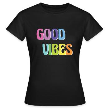 Bonnes vibrations - T-shirt Femme - noir - Devant - AI Model Female 172 dark (172cm)