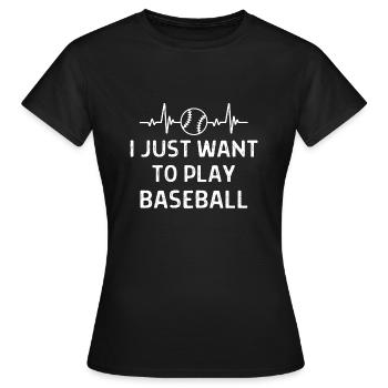 Baseball Spieler Baseball Sprüche Geschenk - Frauen T-Shirt - Schwarz - Vorne - AI Model Female 172 dark (172cm)