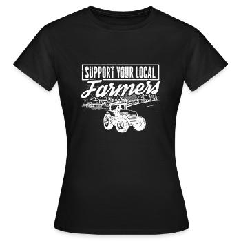 Agriculture Agriculture locale Soutien Agriculteur local - T-shirt Femme - noir - Devant - AI Model Female 172 dark (172cm)