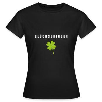 Glücksbringer Kleeblatt - Frauen T-Shirt - Schwarz - Vorne - AI Model Female 172 dark (172cm)